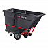 1 cu yd BRUTE Forkliftable Rotomolded Tilt Truck, Standard Duty, 1,250 lb Capacity, Black/Red (131542BLA)