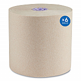 Essential 100% Recycled Fiber Hard Roll Towel, 1-Ply, 8" x 700 ft, 1.5" Core, Brown, 6 Rolls/Carton (54038)