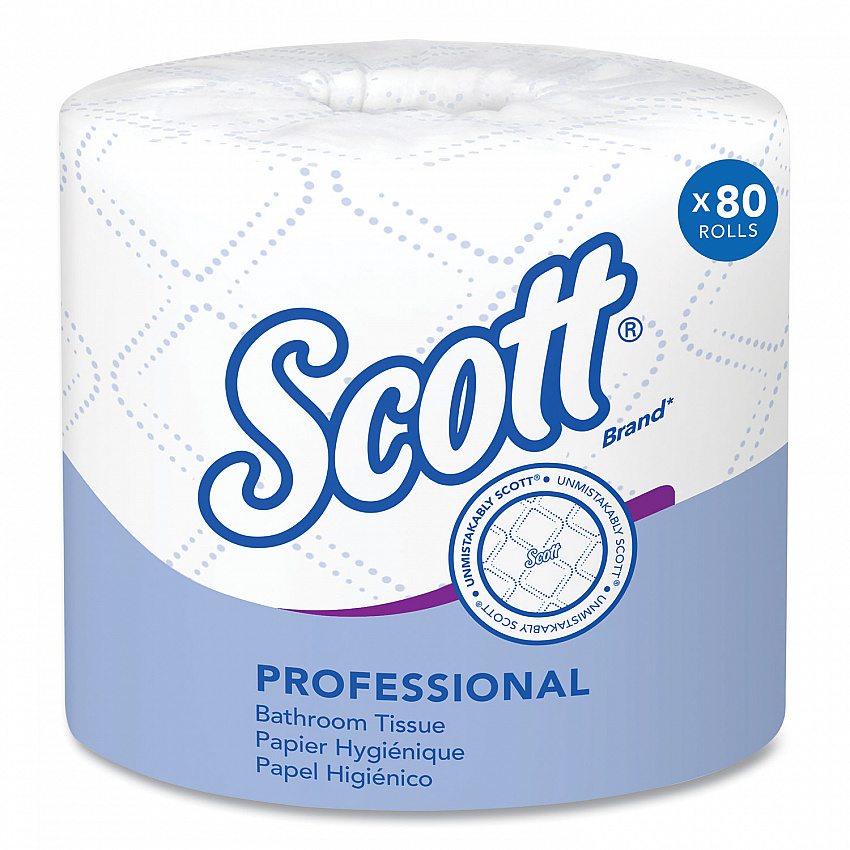 Essential Standard Roll Bathroom Tissue for Business, Septic Safe, 2-Ply, White, 550 Sheets/Roll, 80 Rolls/Carton (04460)