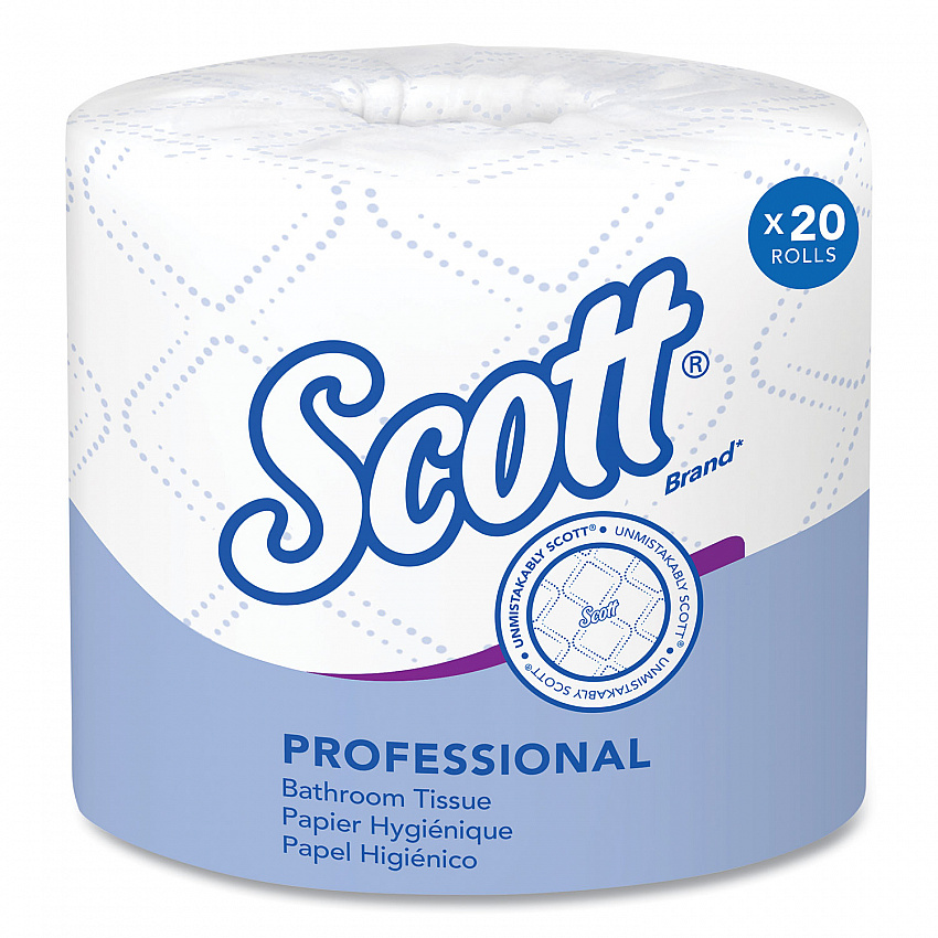 Essential Standard Roll Bathroom Tissue for Business, Septic Safe, 2-Ply, White, 550 Sheets/Roll, 20 Rolls/Carton (13607)