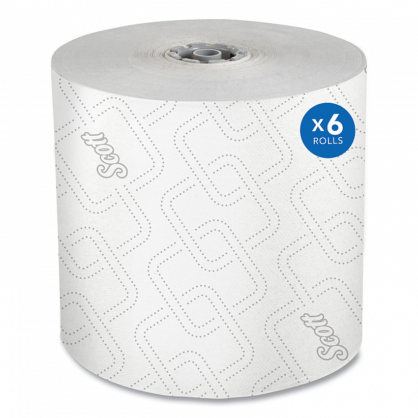 Pro Hard Roll Paper Towels with Elevated Scott Design for Scott Pro Dispenser, Gray Core Only, 1-Ply, 1,150 ft, 6 Rolls/CT (25703)