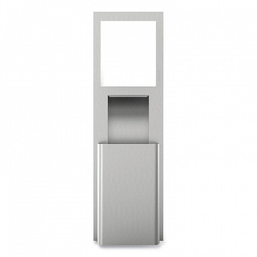 MOD Stainless Steel Recessed Wall Unit with Trash Receptacle, 11 x 4.5 x 54.5 (35370)