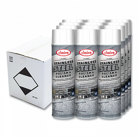 Stainless Steel Polish and Cleaner, 15 oz Aerosol Spray, Dozen (841)