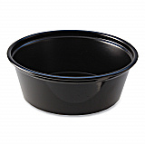 Portion Cups, 1.5 oz, Squat, Plastic, Black, 250/Sleeve, 10 Sleeves/Carton (PC150SB)
