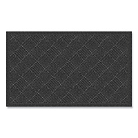 Ecomat Crosshatch Entry Mat, Rectangular, Charcoal Gray Crush-Resistant Ribbed Surface, 36" x 60" (072023)