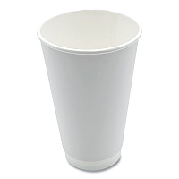 Paper Hot Cups, Double-Walled, 16 oz, White, 500/Carton (DW16HCUP)