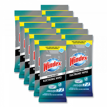 Electronics-Cleaner Wipes, 1-Ply, 7 x 10, Neutral Scent, White, 25/Pack, 12 Packs/Carton (319248)
