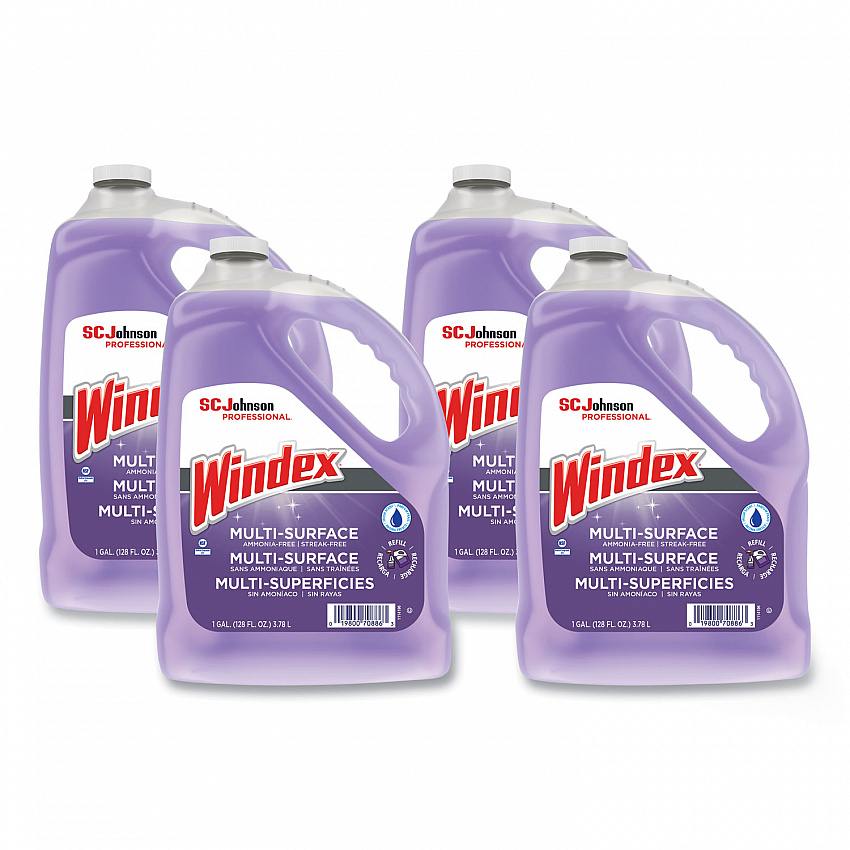 Non-Ammoniated Glass/Multi Surface Cleaner, 128 oz Bottle, 4/Carton (697262)
