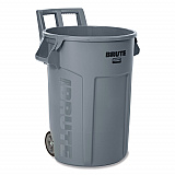 Vented Wheeled BRUTE Container, 32 gal, Plastic, Gray (2179403)