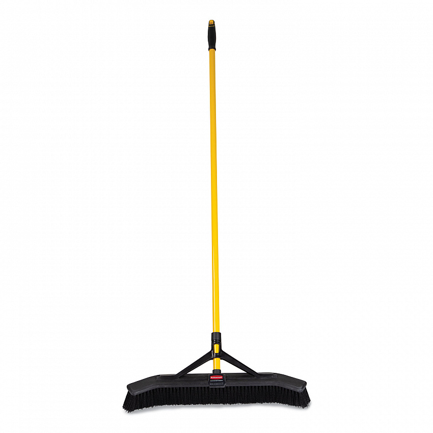 Maximizer Push-to-Center Broom, 24", Polypropylene Bristles, Yellow/Black (2186280)