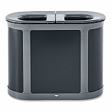ENHANCE PILL Dual Stream Waste Receptacle, (2) 23 gal Capacity Bins, Metal, Umbra Gray/Pearl Gray (2172843)