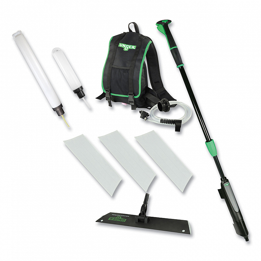 Excella Floor Finishing Kit, 20" Head, 48" to 65" Black/Green Plastic Handle (EFKT9)