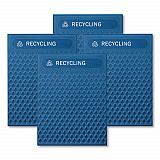 Medium Prelabeled Recycled Waste Panels for Tailor and Landmark Series Containers, 20.72" x 0.5" x 27.95", Blue, 4/Carton (2182677)