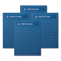 Medium Prelabeled Recycled Waste Panels for Tailor and Landmark Series Containers, 20.72" x 0.5" x 27.95", Blue, 4/Carton (2182677)