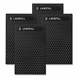 Large Prelabeled Landfill Waste Panels for Tailor and Landmark Series Containers 20.72" x 0.5" x 34.33", Black, 4/Carton (2182679)