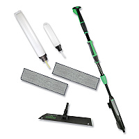 Excella Floor Cleaning Kit, 20" Gray Microfiber Head, 48" to 65" Black/Green Handle (EFKT8)