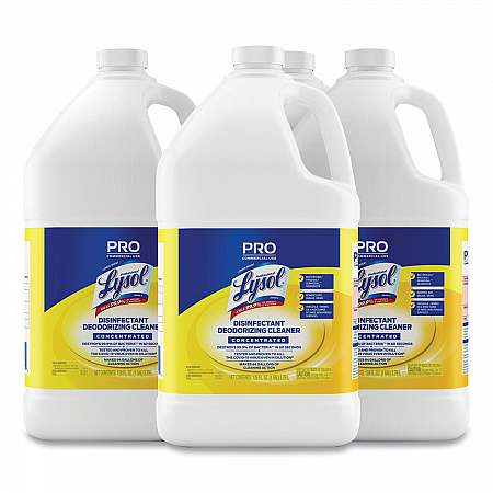 Disinfectant Deodorizing Cleaner Concentrate, Lemon Scent, 128 oz Bottle, 4/Carton (99985CT)