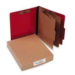 ACCO ColorLife PRESSTEX Classification Folders, 2 Dividers, Letter Size, Executive Red, 10/Box (15669)