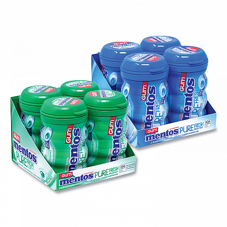Pure Fresh Gum Variety Pack, Fresh Mint/Spearmint, 50 Pieces/Bottle, 8 Bottles/Carton (60000727)
