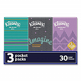 On The Go Packs Facial Tissues, 3-Ply, White, 10 Sheets/Pouch, 3 Pouches/Pack, 36 Packs/Carton (11976)