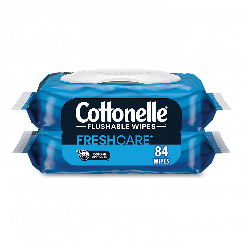Fresh Care Flushable Cleansing Cloths, 1-Ply, 3.73 x 5.5, White, 84/Pack (35970PK)