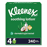 Soothing Lotion Facial Tissue, 3-Ply, White, 60 Sheets/Box, 4 Boxes/Pack, 8 Packs/Carton (54289)