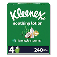 Soothing Lotion Facial Tissue, 3-Ply, White, 60 Sheets/Box, 4 Boxes/Pack, 8 Packs/Carton (54289)