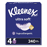 Ultra Soft Facial Tissue, 3-Ply, White, 60 Sheets/Box, 4 Boxes/Pack, 12 Packs/Carton (54308)