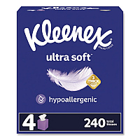Ultra Soft Facial Tissue, 3-Ply, White, 60 Sheets/Box, 4 Boxes/Pack, 12 Packs/Carton (54308)