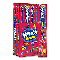 Nerds Rope Candy, Fruity, 0.92 oz Individually Wrapped, 24/Carton (22002136)
