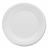 Concorde Non-Laminated Foam Plates, 9" dia, White, 125/Pack (9PWCRPK)