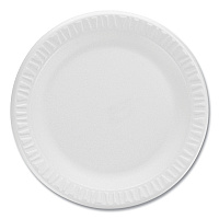 Concorde Non-Laminated Foam Plates, 9" dia, White, 125/Pack (9PWCRPK)