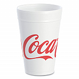 Coca-Cola Foam Cups, 32 oz, White/Red, 25/Bag, 20 Bags/Carton (32TJ32C)