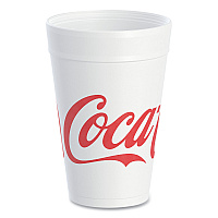 Coca-Cola Foam Cups, 32 oz, White/Red, 25/Bag, 20 Bags/Carton (32TJ32C)