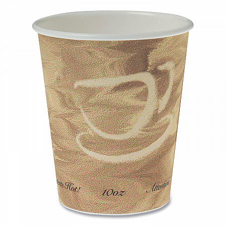 Single Sided Poly Paper Hot Cups, 10 oz, Mistique Design, 50/Bag, 20 Bags/Carton (370MS)