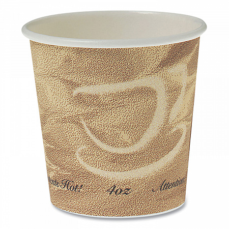 Single Sided Poly Paper Hot Cups, 4 oz, Mistique Design, 1,000/Carton (374MS)