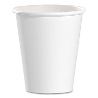 Single-Sided Poly Paper Hot Cups, 6 oz, White, 50/Pack, 20 Packs/Carton (376W)