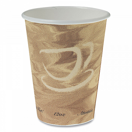 Mistique Polycoated Hot Paper Cups, 12 oz, Brown, 50/Sleeve, 20 Sleeves/Carton (412MSN)