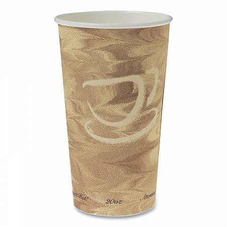 Single Sided Poly Paper Hot Cups, 20 oz, Mistique Design, 40/Bag, 15 Bags/Carton (420MS)