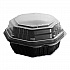 OctaView Hinged-Lid Hot Food Containers, 6.3 x 3.1 x 1.5, Black/Clear, Plastic, 200/Carton (806011PP94)