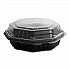 OctaView Hinged-Lid Hot Food Containers, 6.3 x 1.2 x 1.2, Black/Clear, Plastic, 200/Carton (806012PP94)