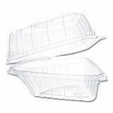 Showtime Clear Hinged Containers, Pie Wedge, 6.67 oz, 6.1 x 5.6 x 3, Clear, Plastic, 125/Pack, 2 Packs/Carton (C54HT1)