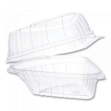 Showtime Clear Hinged Containers, Pie Wedge, 6.67 oz, 6.1 x 5.6 x 3, Clear, Plastic, 125/Pack, 2 Packs/Carton (C54HT1)