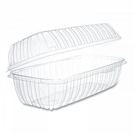Showtime Clear Hinged Containers, Hoagie Container, 29.9 oz, 5.1 x 9.9 x 3.5, Clear, Plastic, 100/Bag, 2 Bags/Carton (C99HT1)