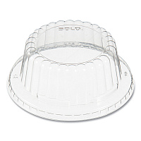 Flat-Top Dome PET Plastic Lids, For 6 oz to 10 oz Containers, 3.96" Diameter x 1.25" h, Clear, 1,000/Carton (DF8)