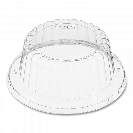 Flat-Top Dome PET Plastic Lids, For 6 oz to 10 oz Containers, 3.96