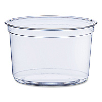 Bare Eco-Forward RPET Deli Containers, ProPlanet Seal, 16 oz, 4.6" Diameter x 3" h, Clear, Plastic, 500/Carton (DM16R)