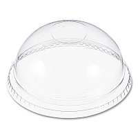 Plastic Dome Lid, No-Hole, Fits 9 oz to 22 oz Hot Cups, Clear, 100/Sleeve, 10 Sleeves/Carton (DNR662)