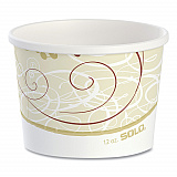 Double Poly Paper Food Containers, 12 oz, 3.6" Diameter x 3.3" h, Symphony Design, 25/Pack, 20 Packs/Carton (HS4125SYM)