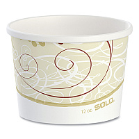 Double Poly Paper Food Containers, 12 oz, 3.6" Diameter x 3.3" h, Symphony Design, 25/Pack, 20 Packs/Carton (HS4125SYM)